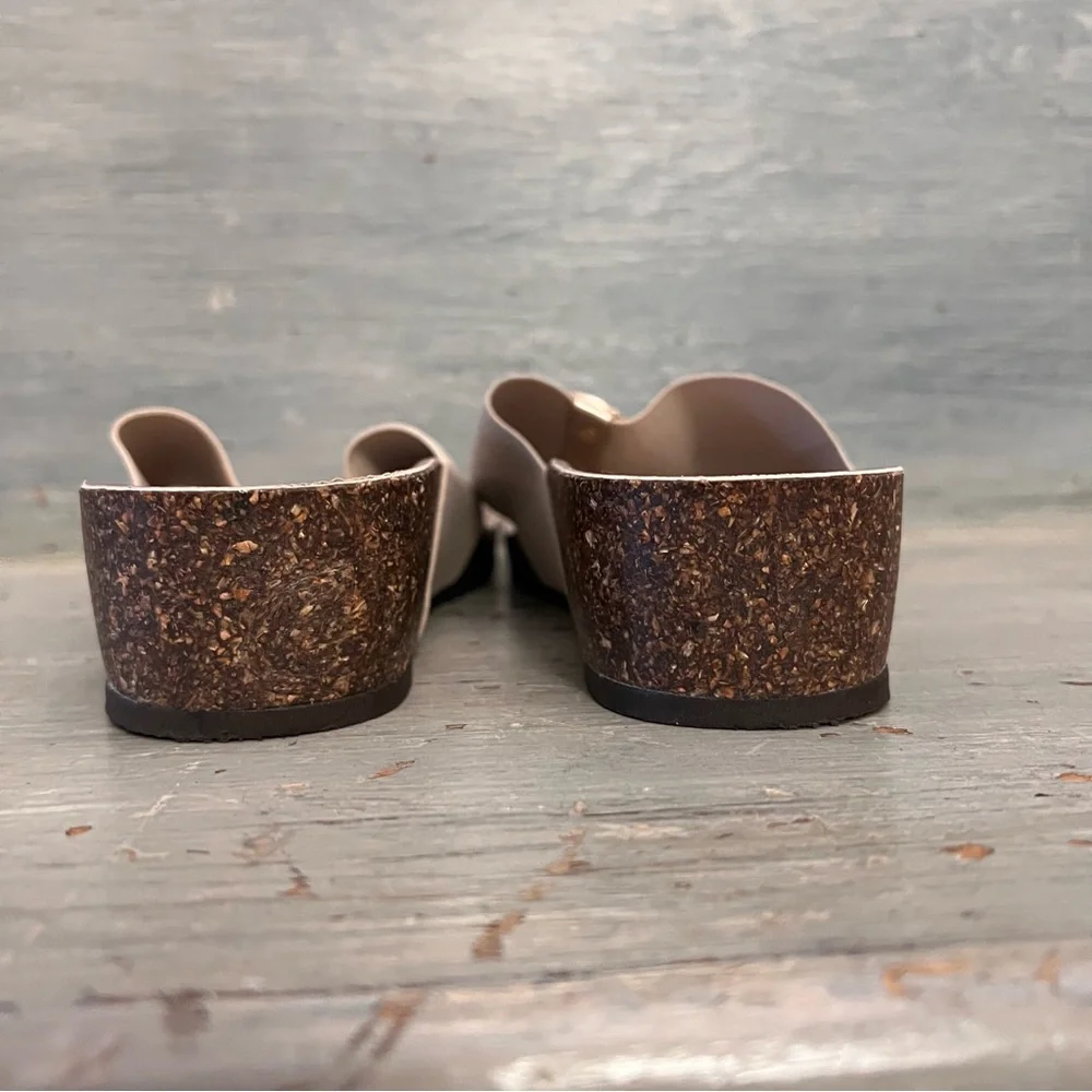 Italian Shoemakers Thong Cork Heel Sandals Size 8 Good Condition - Picture 7 of 9